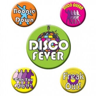 Lot de 5 badges - Disco Fever