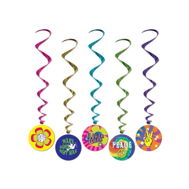 Guirlandes Peace and Love - Décoration Années 70 (lot de 5)