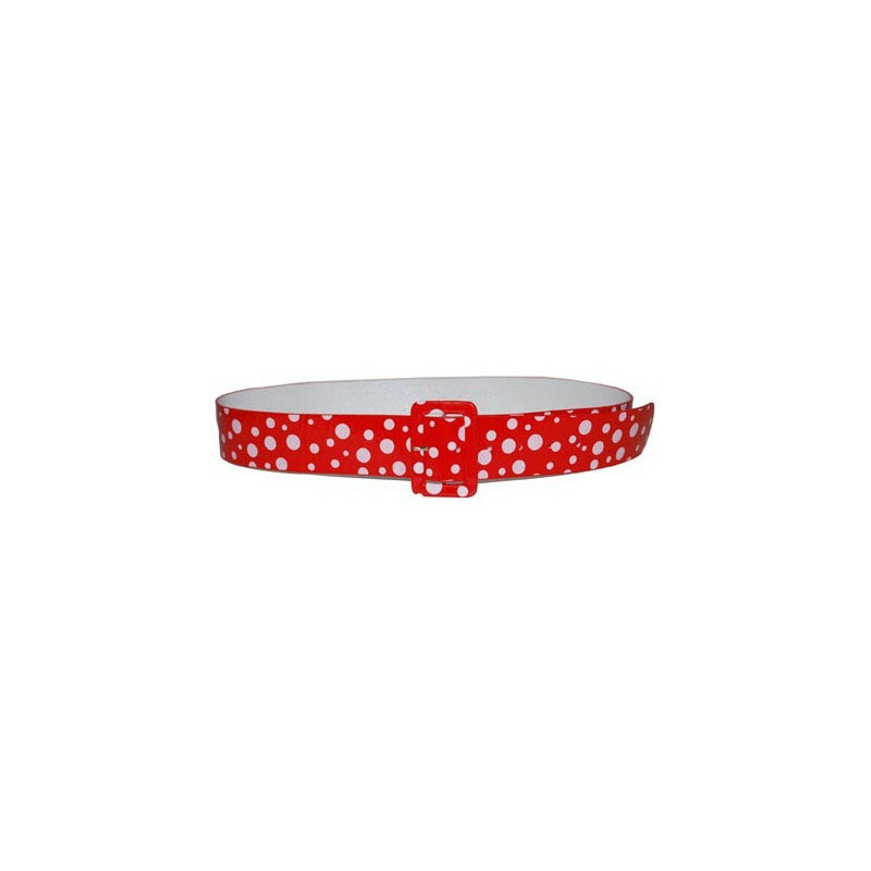 Ceinture : Rouge à pois blancs