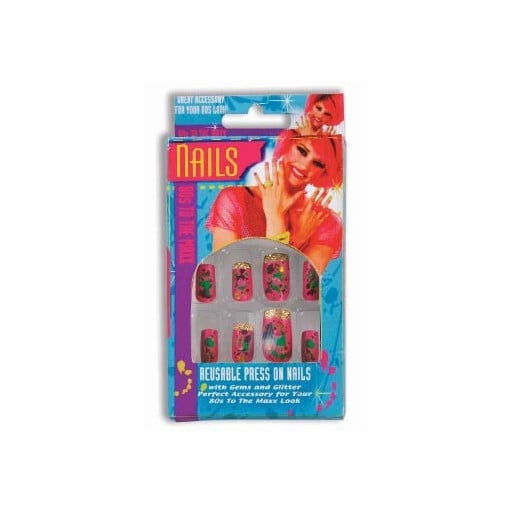 Lot de 14 faux ongles colorés