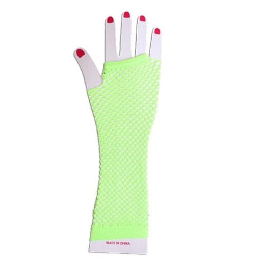Mitaines longues à résilles vert fluo