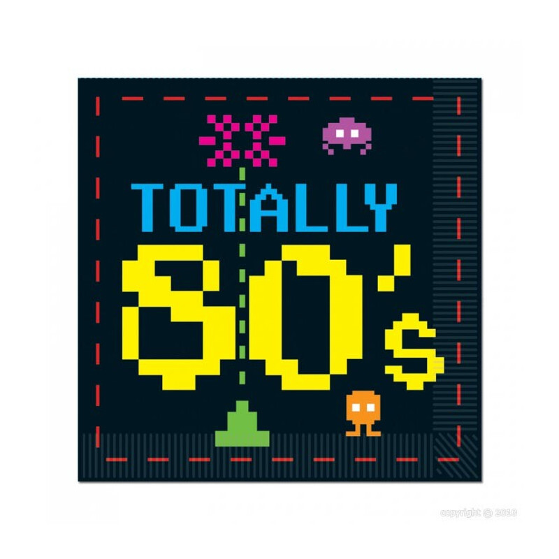 Serviettes en papier - Totally 80's - Lot de 16