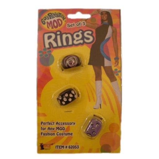Lot de 3 bagues colorées