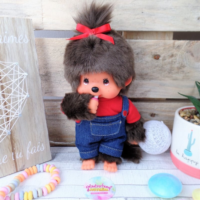 Peluche Monchhichi Fille - Salopette