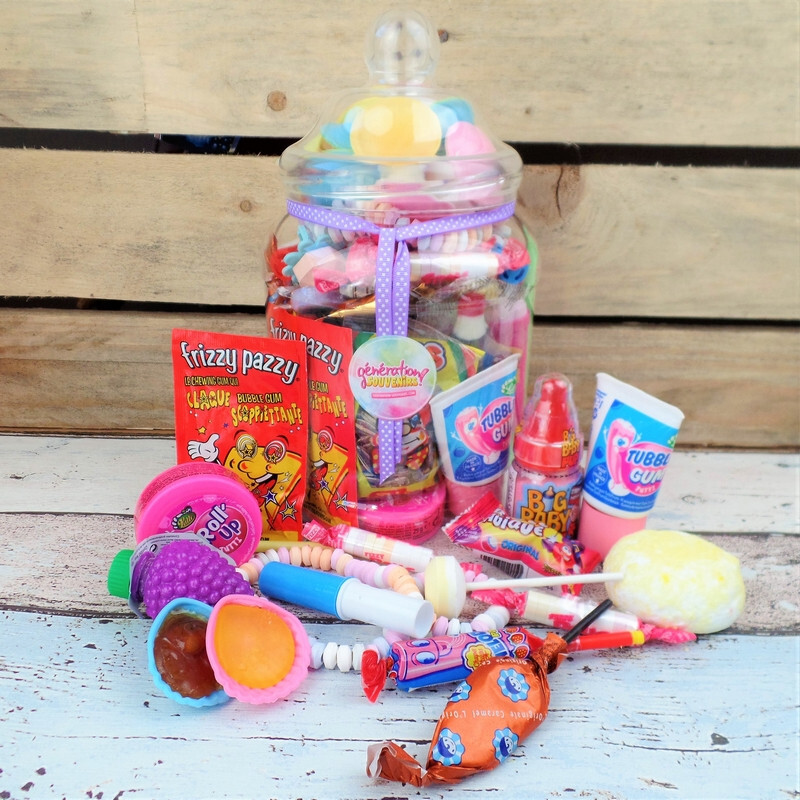 Bonbonnière en plastique remplie de bonbons des années 80 et 90 - Grand modèle