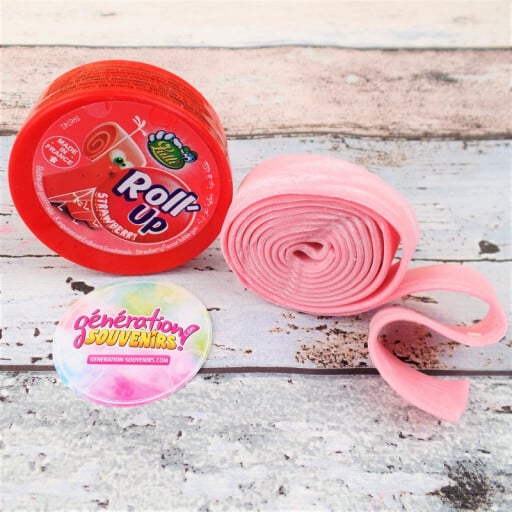 Chewing-gum Roll'up à la fraise - Bonbon rétro années 90
