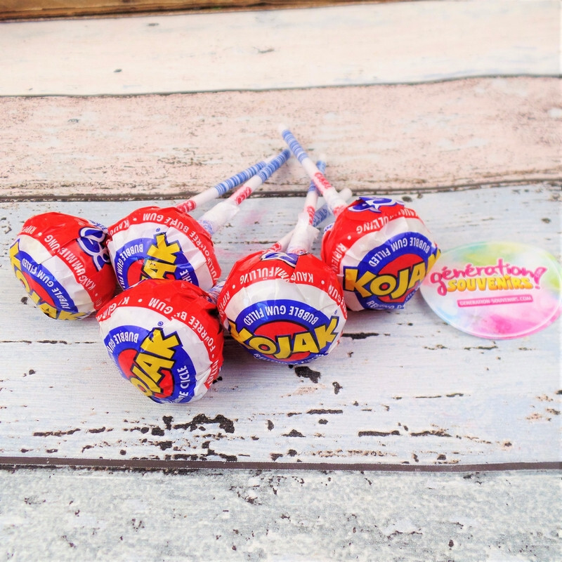 Sucette Kojak Cerise - Bubble Gum - Lot de 5