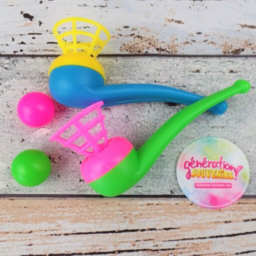 Pipe souffle balle panier - Jouet d'enfance