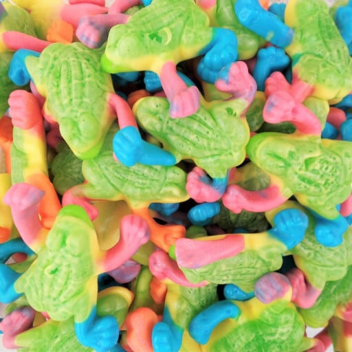 Bonbons grenouilles fourrées multicolores - Lot de 10