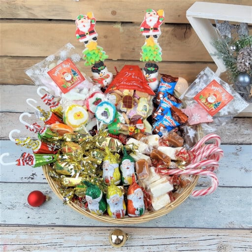 Maxi panier de bonbons et chocolats de Noël
