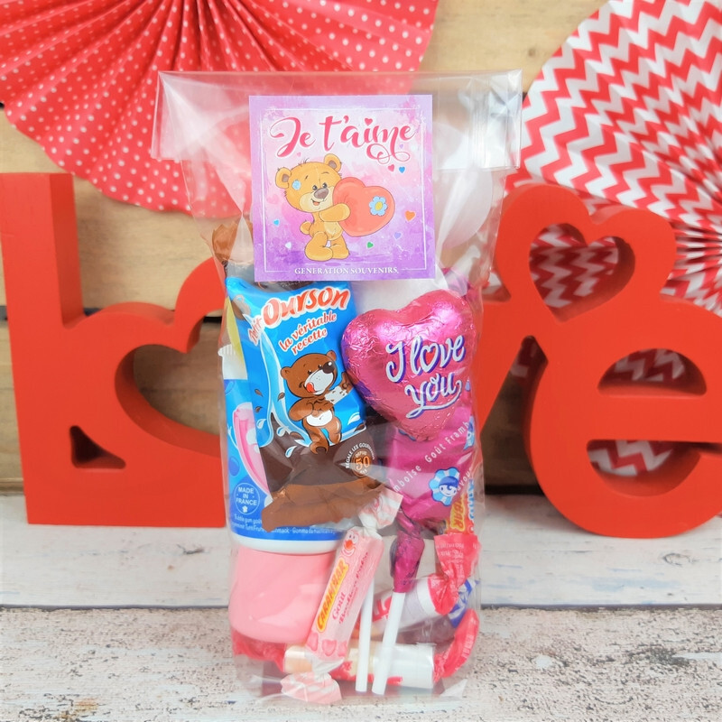 Sachet de bonbons rétro pour les amoureux