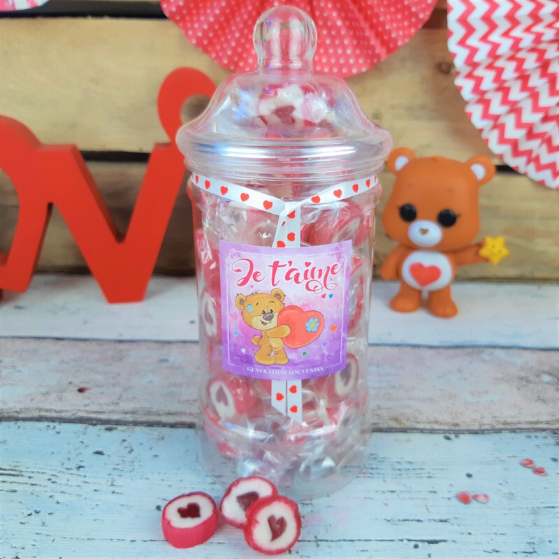 Petite bonbonnière de bonbons coeurs Love - Saint Valentin