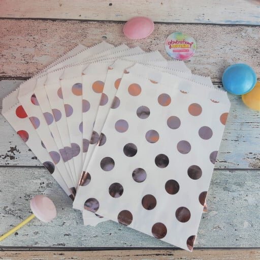 Sachets de bonbons blanc à pois - Fête et anniversaire