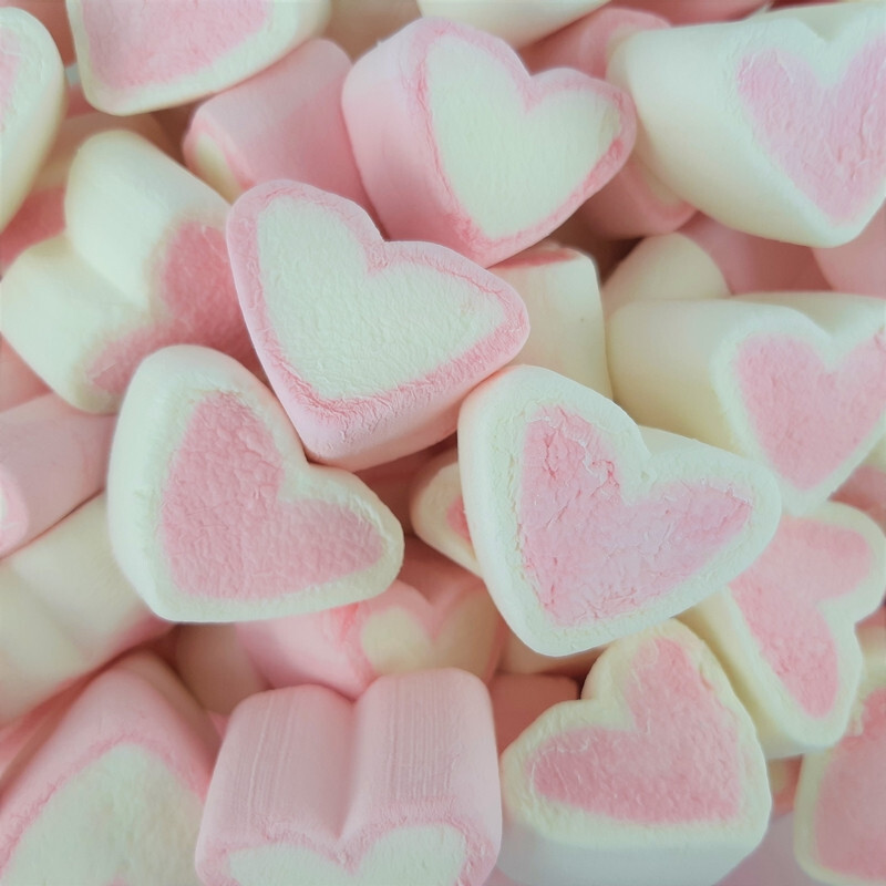 Guimauve coeur blanc et rose - 100g