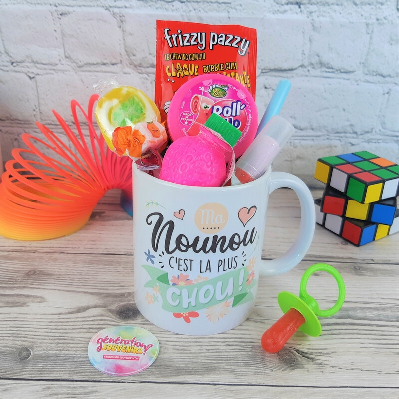 Mug - Ma Nounou c'est la plus chou - Bonbons rétro - Cadeau Nounou