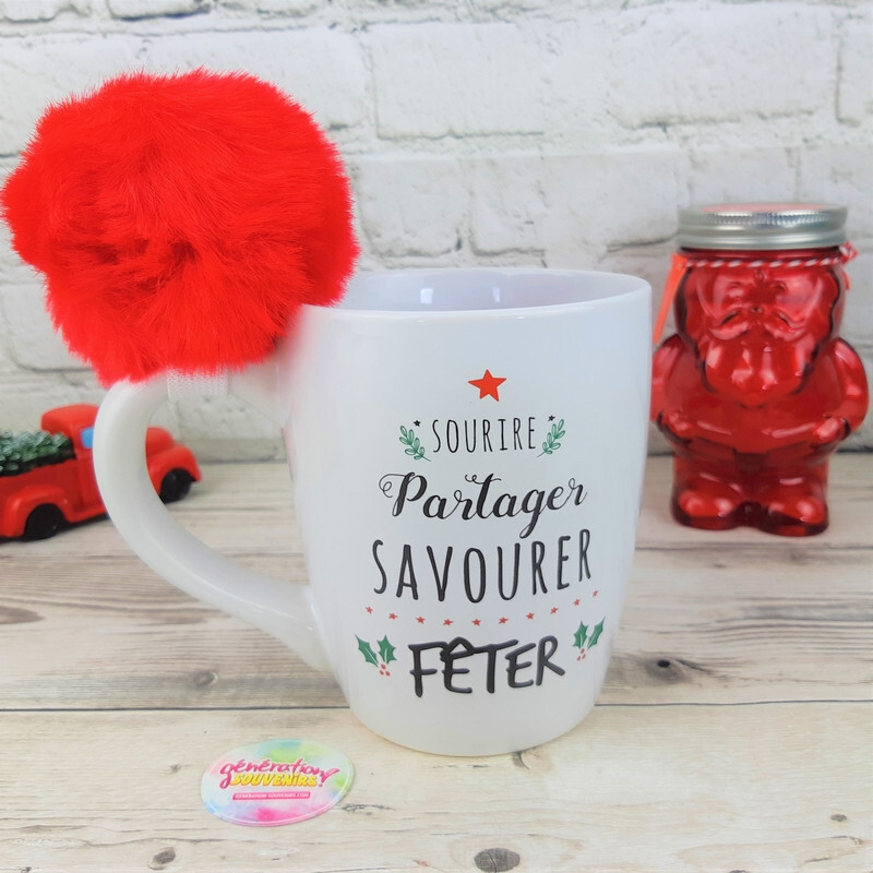 Mug géant de Noël avec pompon