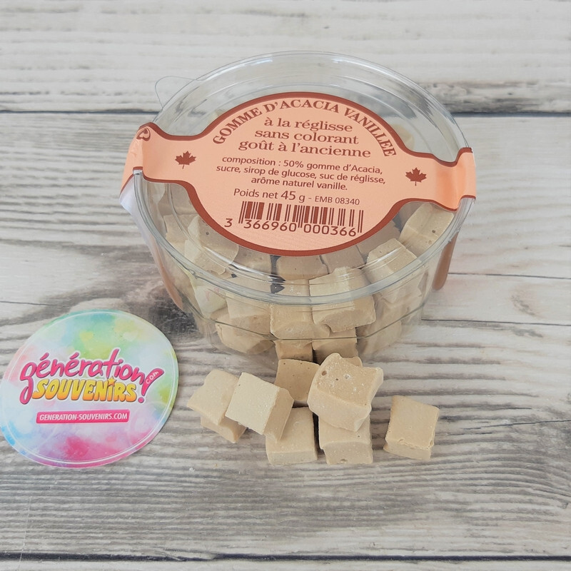Gomme d'acacia vanillée à la réglisse - 45g