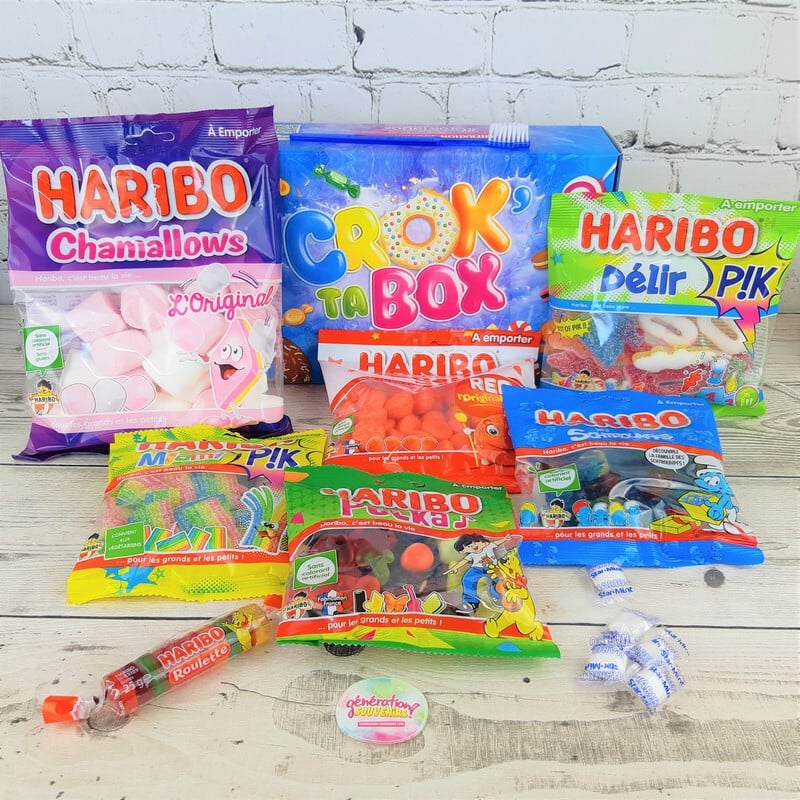 Une box de bonbons garnie de friandises Haribo !