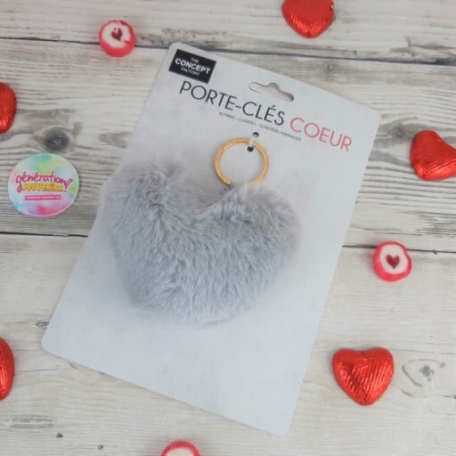 Porte-clés peluche coeur