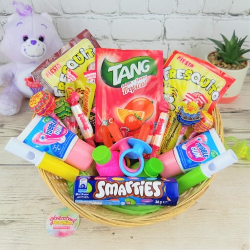 Panier de bonbons souvenirs des années 80 et 90
