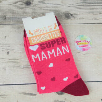 Chaussettes - Super Maman - Cadeau maman