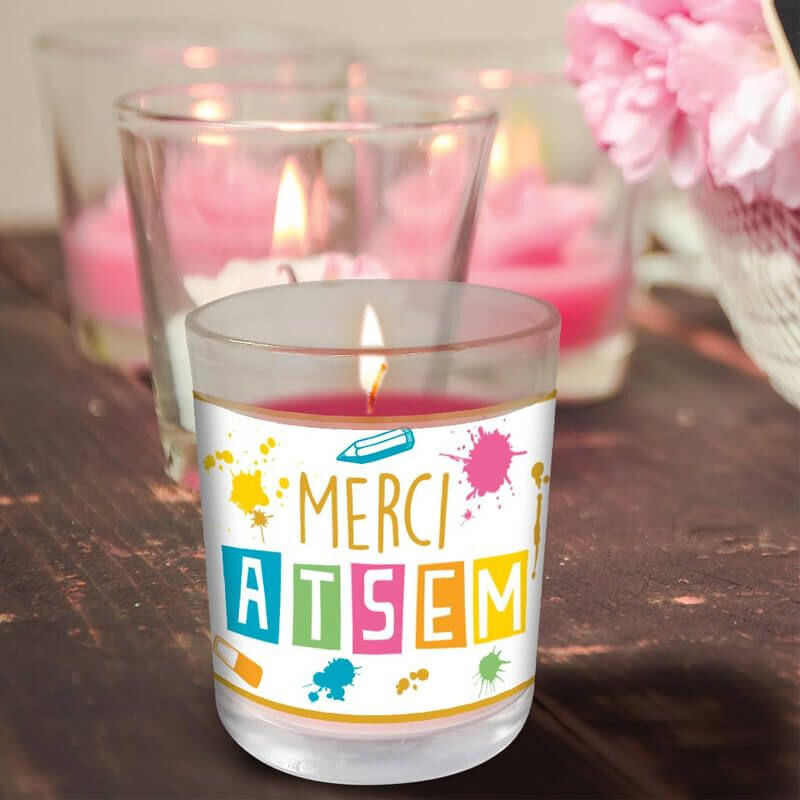 Bougie parfumée - Merci ATSEM - Cadeau école