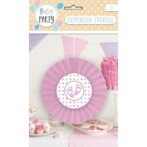 Suspension éventail Baby Shower - Fille