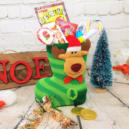Pochon de Noël rempli de bonbons rétro - Friandises de Noël