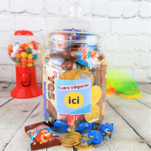 Grande bonbonnière de chocolats rétro personnalisée