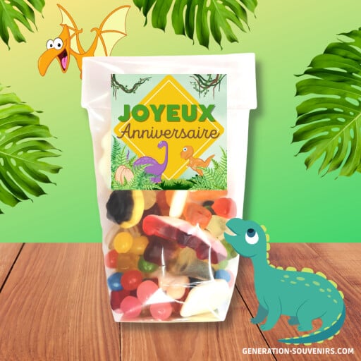 Sachet de bonbons anniversaire Haribo - Dinosaure - 150g