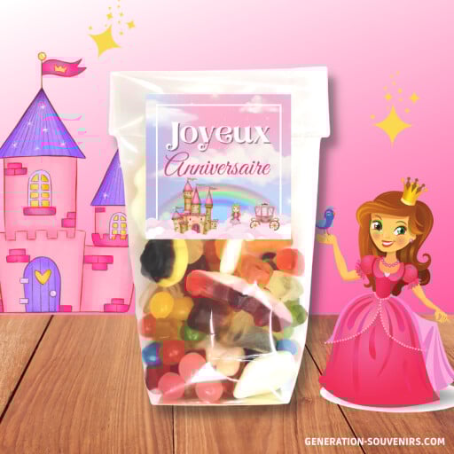 Sachet de bonbons anniversaire Haribo - Princesse - 150g