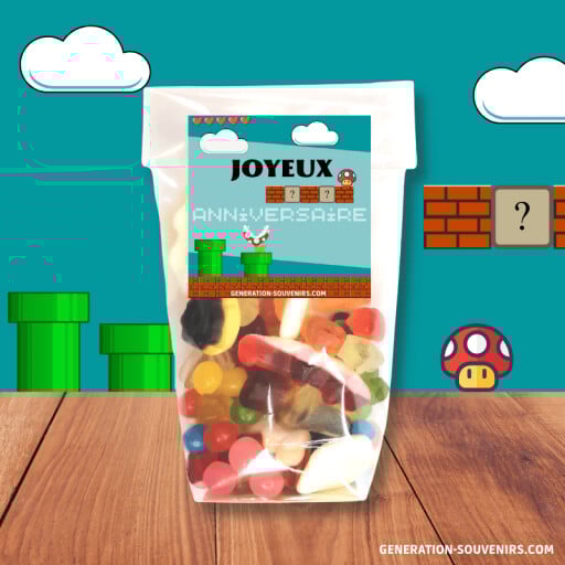 Sachet de bonbons anniversaire Haribo - Jeu vidéo - Gaming - 150g