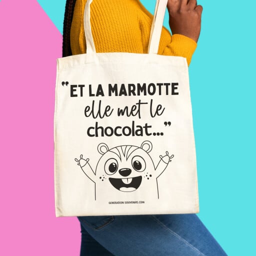 Sac cabas - Et la marmotte elle met le chocolat...