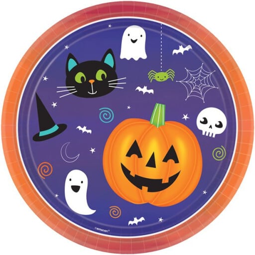 Assiettes citrouille Halloween - Goûter enfants