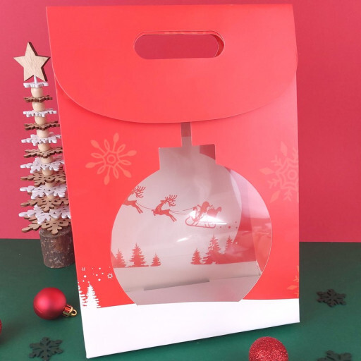 Pochette cadeau de Noël à fenêtre - Boule de Noël - Vide
