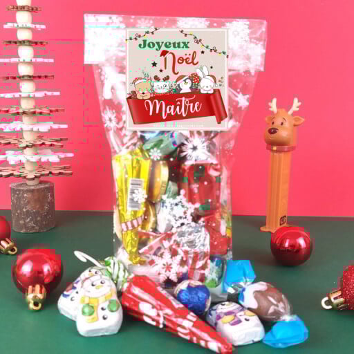 Sachet de chocolats de Noël - Joyeux Noël Maître