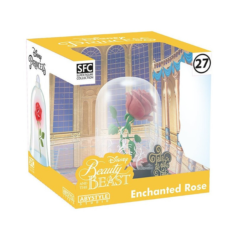 Lampe De Chevet La Belle Et La Bête - Rose Enchantée, Personnalisable Avec Prénom - Céramique Noire, H25cm