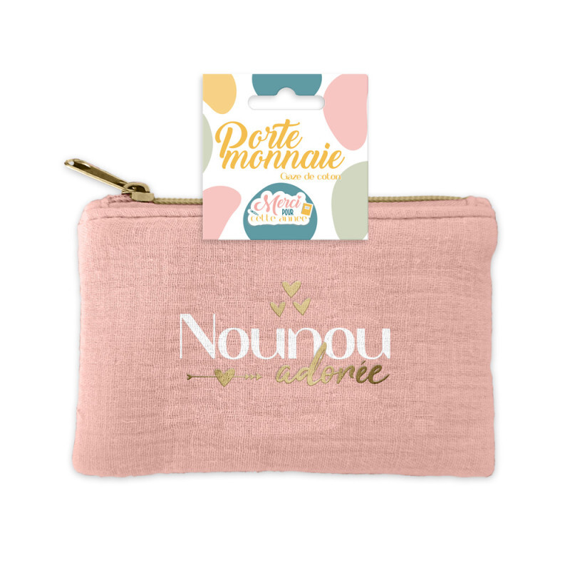 Porte-monnaie Et Clés Personnalisable En Liège - Motif Super Nounou - Dimensions 10,5x9 Cm