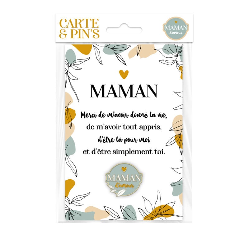 Pin's avec carte - Maman d'amour, image size:800x800