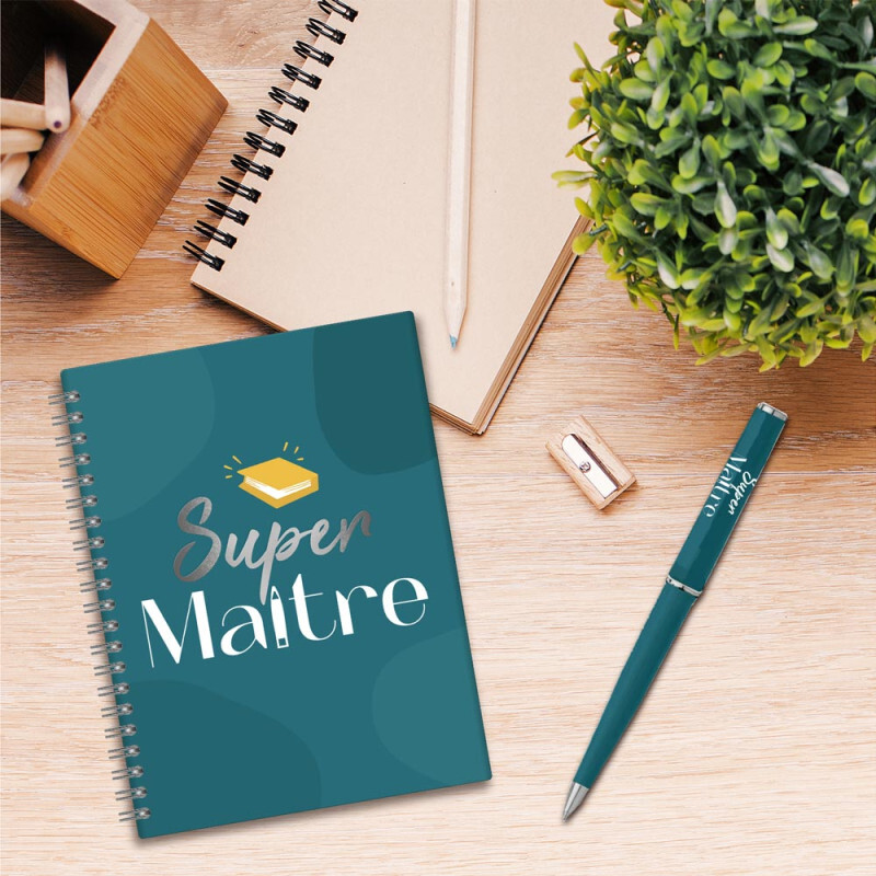 Coffret cadeau - Carnet de notes et stylo - Super Maître