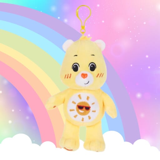 Peluche Bisounours jaune avec attache - Grosjojo - Toutaquin - 15 cm