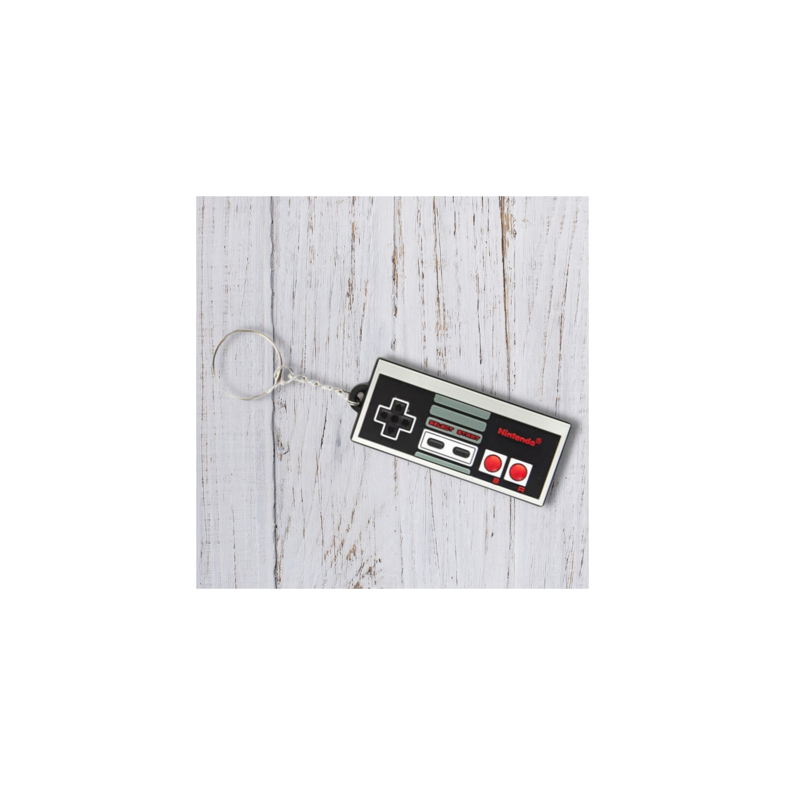 Porte-clés Manette De Jeu En Silicone - Design Bicolore Avec Chaînette Argentée Et Perles - Accessoire Gaming Personnalisable
