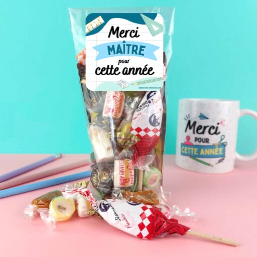 Sachet bonbon années 60 et 70 - Merci Maître