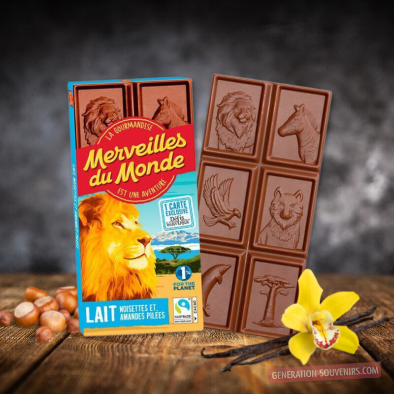 Tablette de chocolat merveilles du monde