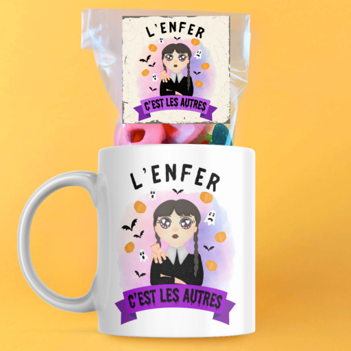 Mug gourmand bonbons Halloween - L'enfer c'est les autres