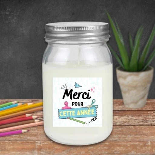 Bougie jar parfumée - Merci pour cette année