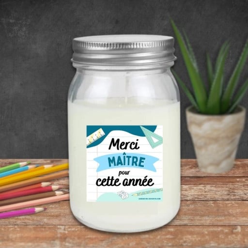 Bougie jar parfumée - Merci Maître