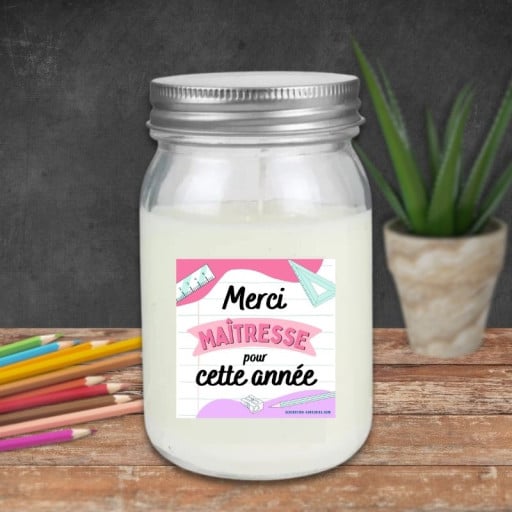 Bougie jar parfumée - Merci Maîtresse