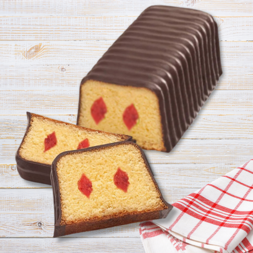 Cake à la fraise enrobé de chocolat - 400g