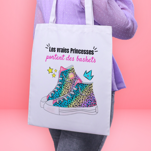 Tote bag - Les vraies Princesses portent des baskets
